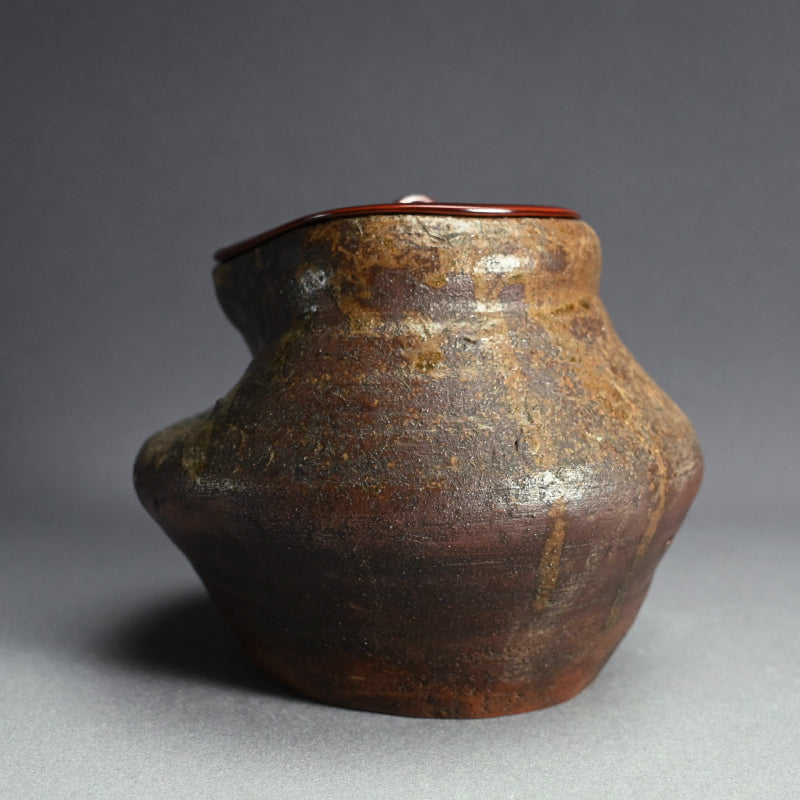 Antique Japanese Warped Bizen Tea Room Mizusashi