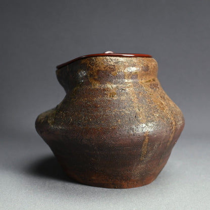 Antique Japanese Warped Bizen Tea Room Mizusashi