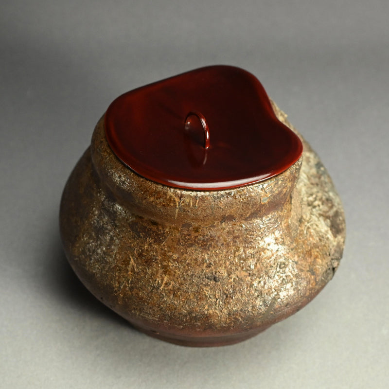 Antique Japanese Warped Bizen Tea Room Mizusashi