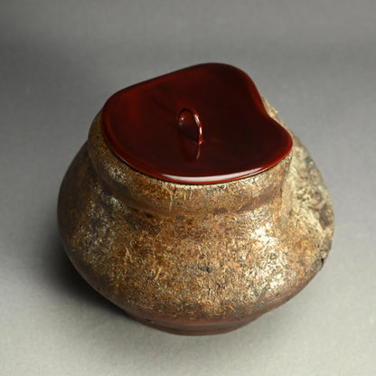 Antique Japanese Warped Bizen Tea Room Mizusashi