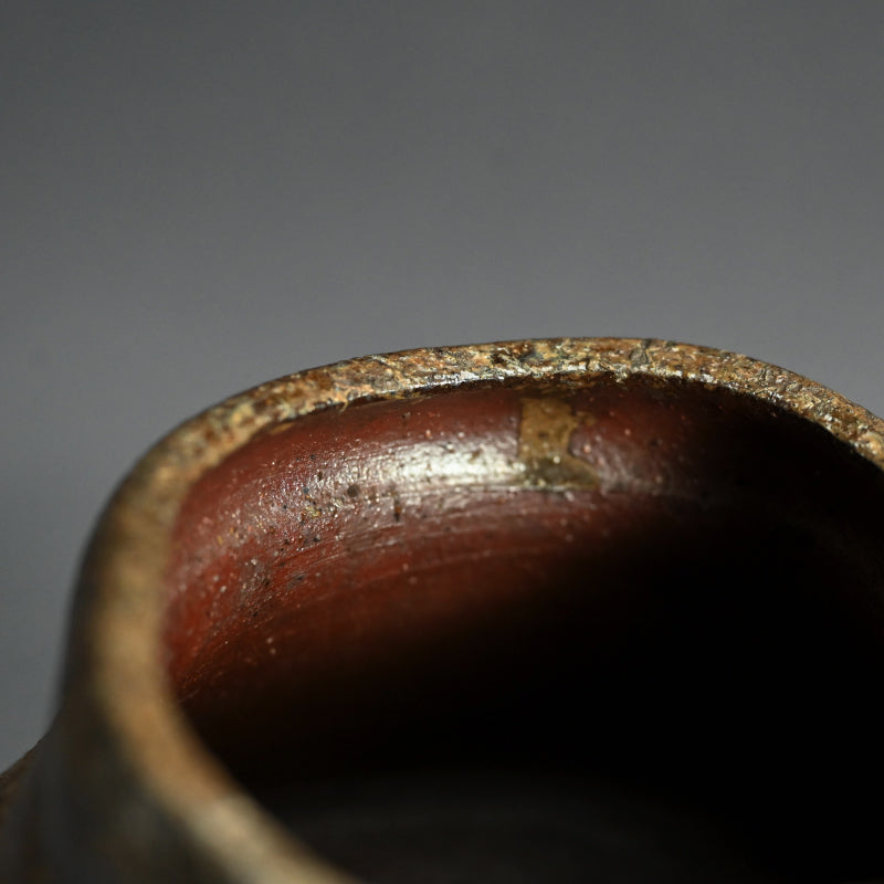 Antique Japanese Warped Bizen Tea Room Mizusashi