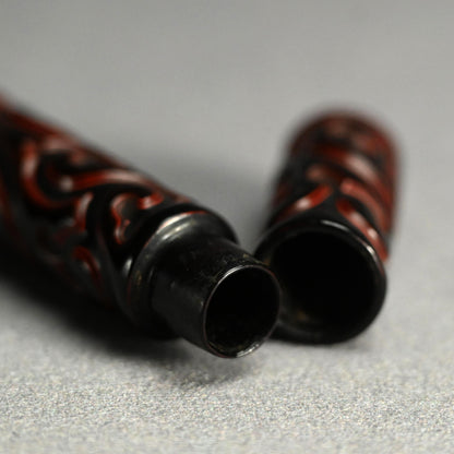 Carved Lacquer Kozutsu Incense Case by Chikusen