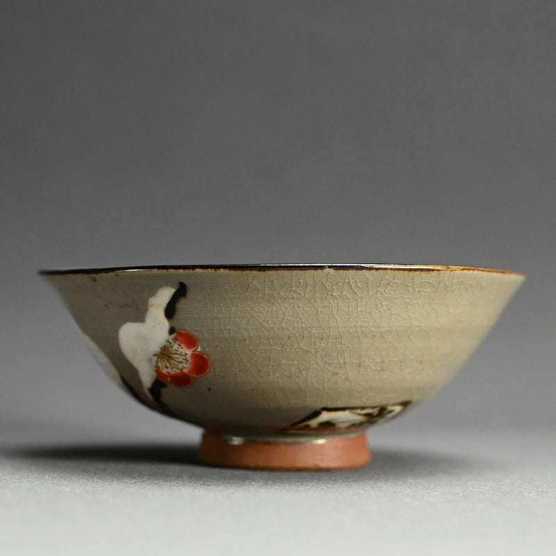 Chawan Tea Bowl ー宮川 (真葛) 香山 “雪中梅畫 茶碗”