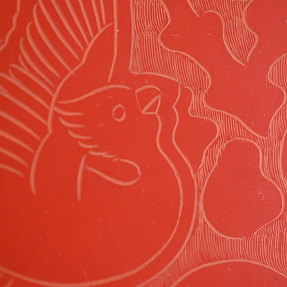Engraved Cinnabar Lacquer Kikyoku Sencha Tea Cabinet ー朱毛彫器局