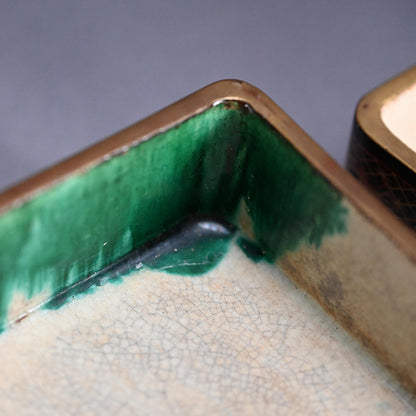 Toyoraku Yaki Lacquered Ceramic Jubako Stacking Box ー豊楽焼重箱
