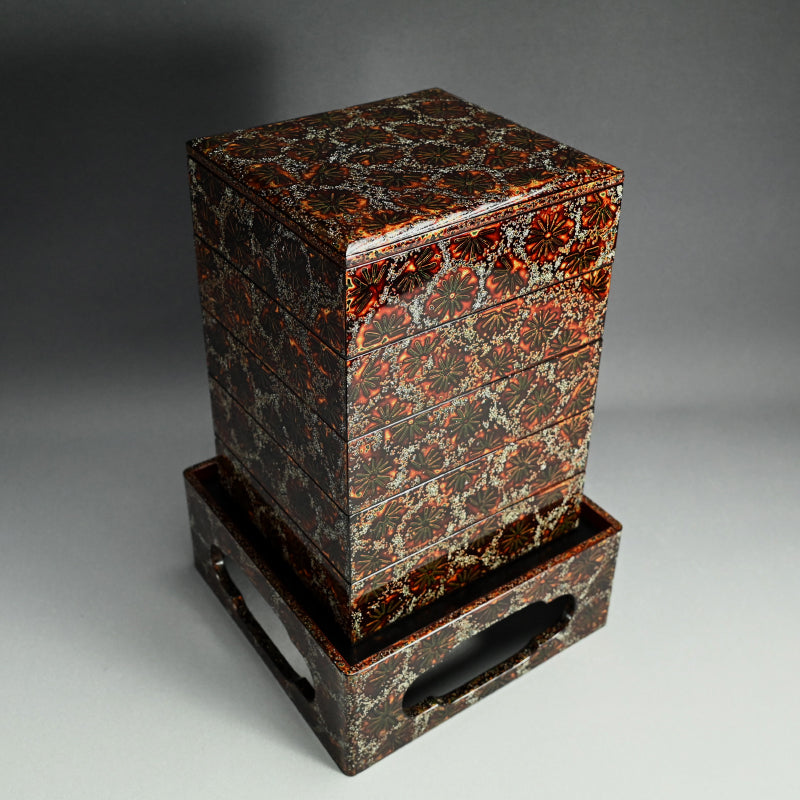 Spectacular Wakasa Stacking Lacquer Jubako Box
