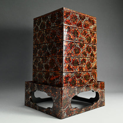Spectacular Wakasa Stacking Lacquer Jubako Box