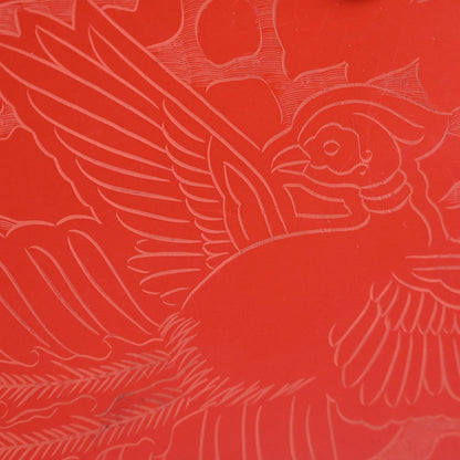 Engraved Cinnabar Lacquer Kikyoku Sencha Tea Cabinet ー朱毛彫器局
