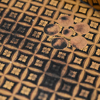 17th c. Tri-legged Antique Japanese Lacquer Tray with Gold Design ー時代蒔絵香盆
