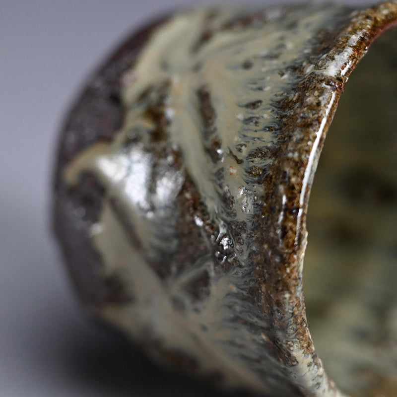 Madara Karatsu Guinomi Sake Cup ー中川 自然坊 “彫斑唐津 ぐい呑”