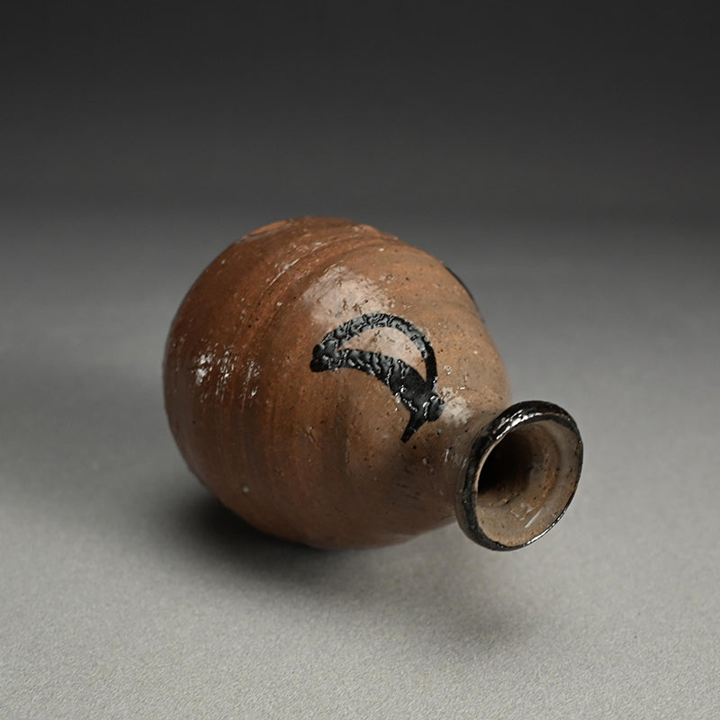 E-Karatsu Tokkuri Sake Flaskー中川 自然坊 “絵唐津徳利”