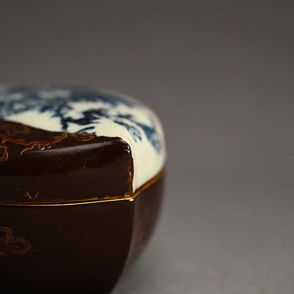 Gold-Lacquered Peach-Shaped Porcelain Container