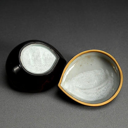 Gold-Lacquered Peach-Shaped Porcelain Container
