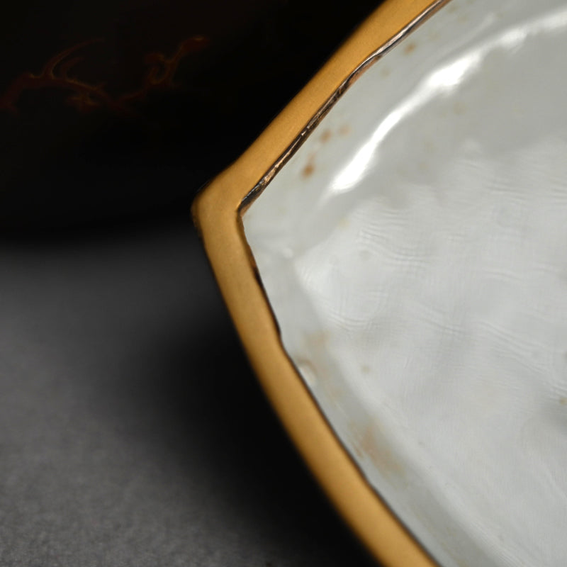 Gold-Lacquered Peach-Shaped Porcelain Container