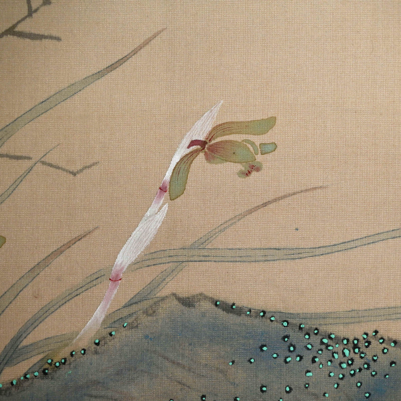Antique Japanese Scroll, Cat ー幸松 春浦 “閑庭永日圖”