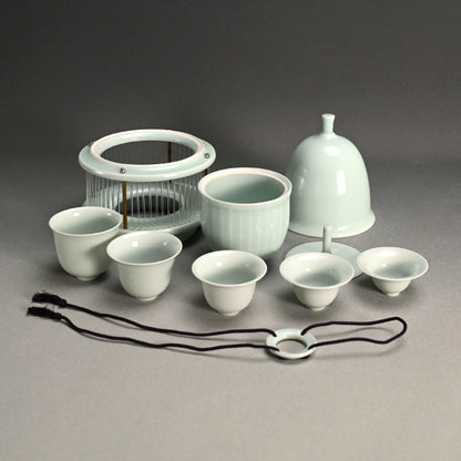 Sencha Porcelain Tea Cup Set ー八木 明 “蓋物付 煎茶碗”