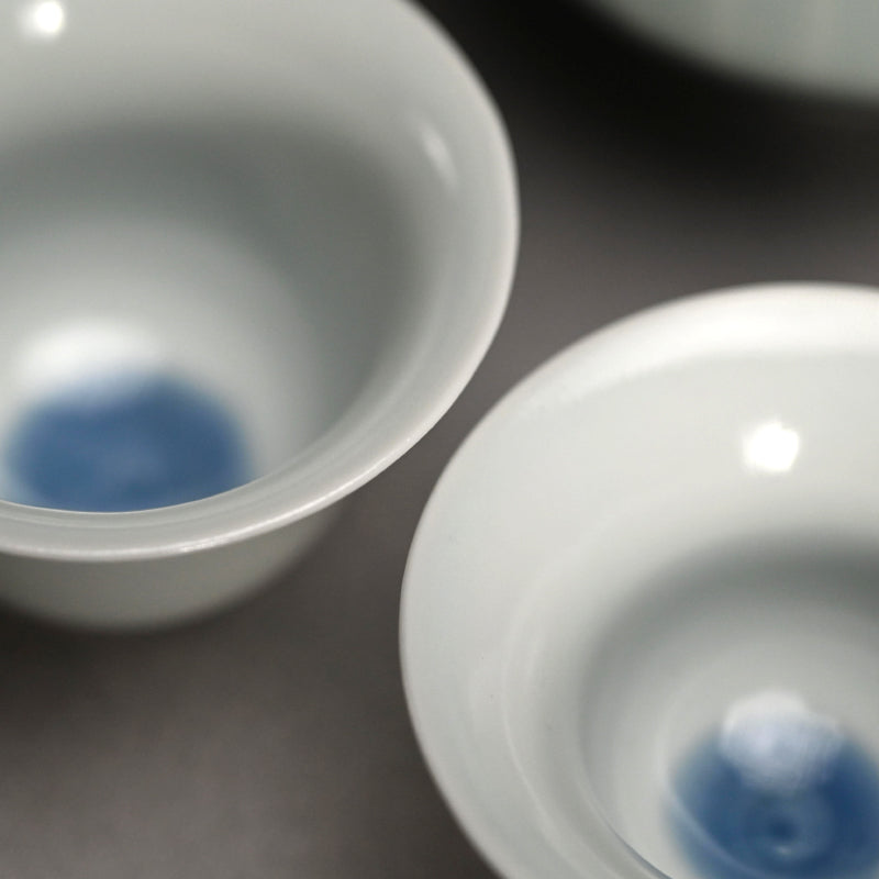 Sencha Porcelain Tea Cup Set ー八木 明 “蓋物付 煎茶碗”