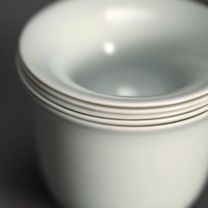 Sencha Porcelain Tea Cup Set ー八木 明 “蓋物付 煎茶碗”