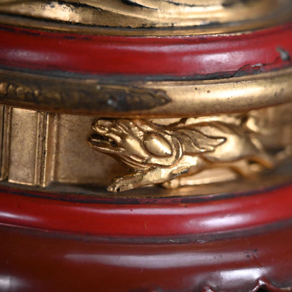 Buddhist Koro Incense Burner w/ Gilded Wooden Stand