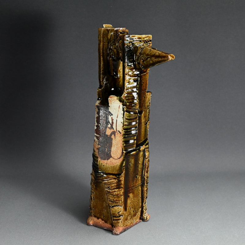 Oribe Vase ー高内 秀剛 "鉄絵織部手桶花入"