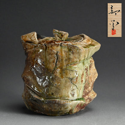 Iga Shinogi Mizusashi Water jar ー新 学 “伊賀 鎬水指”