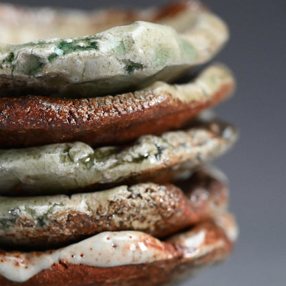 Iga Ash Glazed 5 pc. Plate Set ー新 学 “灰釉 叩き小皿”