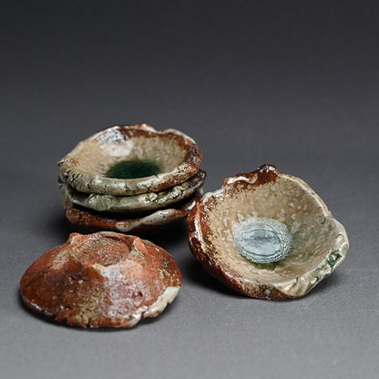 Iga Ash Glazed 5 pc. Plate Set ー新 学 “灰釉 叩き小皿”