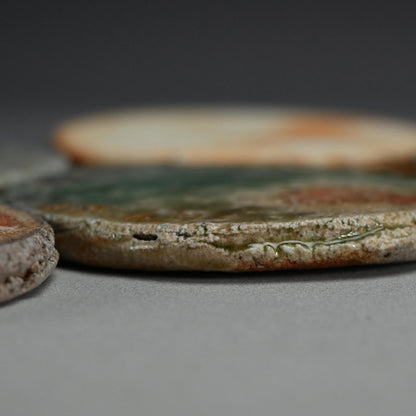 Shigaraki Goshoku set 5 Ash Blown Plates ー古谷 和也 “信楽五色円皿”