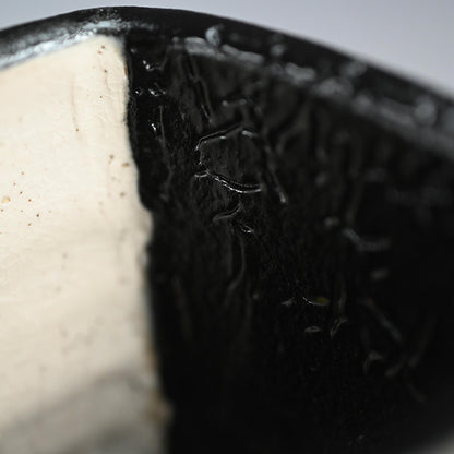 Kuro Oribe Ichimatsu Tea Container ー利茶土 ミルグリム “黒織部菱形市松茶器”