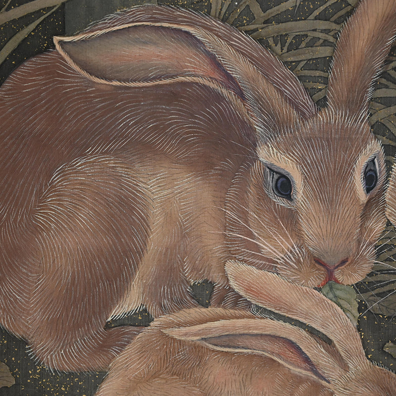 Rabbits and moon ー中原 竹鳳
