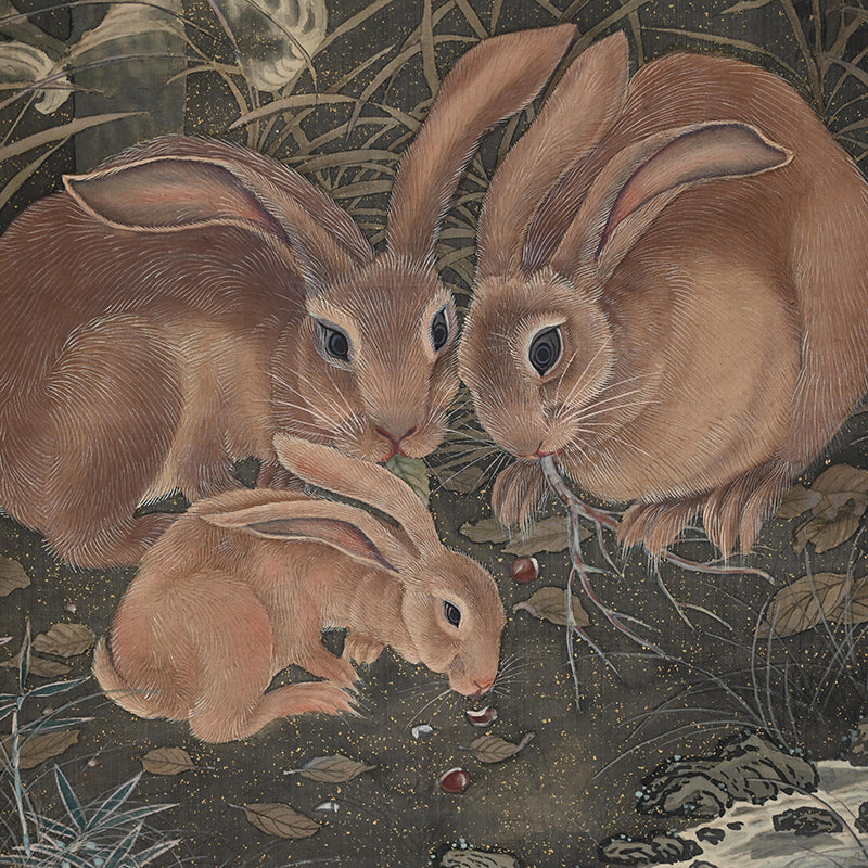 Rabbits and moon ー中原 竹鳳