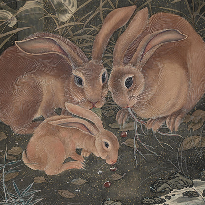 Rabbits and moon ー中原 竹鳳