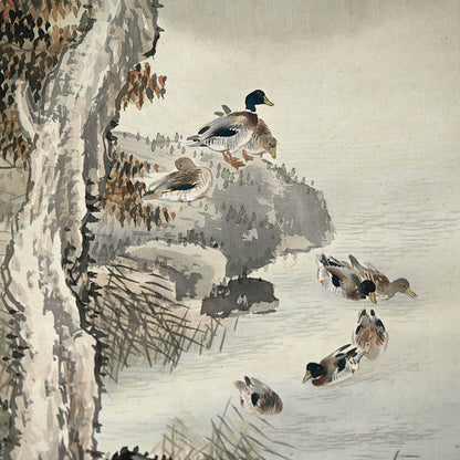 Ducks Returning for Winter ー水谷 芳年 “月六鮮鴨”
