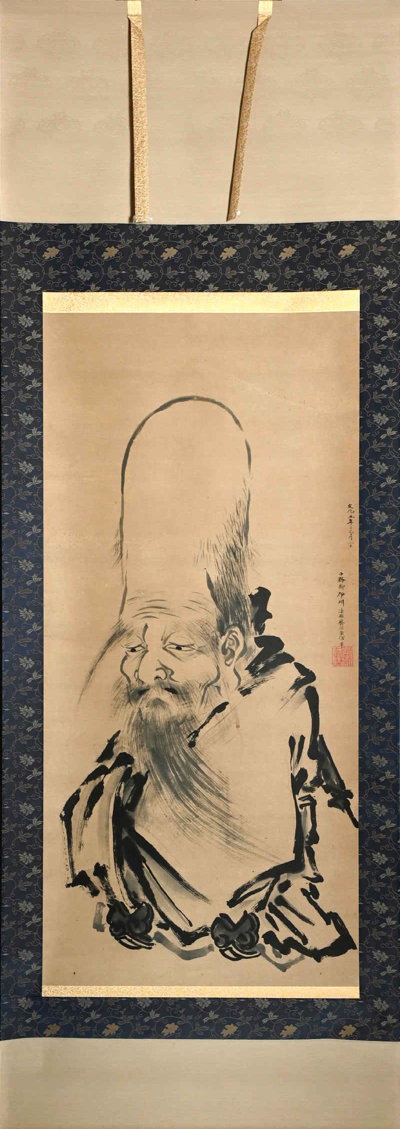Edo period Painting, Jurojin ー狩野 栄信 “蝶夢圖”