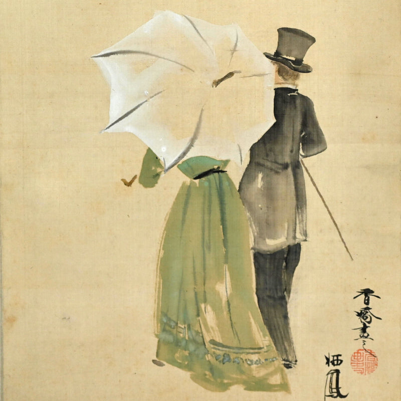 Meiji painting ー竹内 栖鳳, 谷口 香嶠 “洋装男女圖”