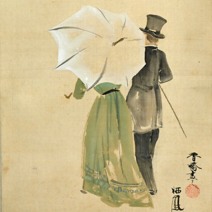 Meiji painting ー竹内 栖鳳, 谷口 香嶠 “洋装男女圖”