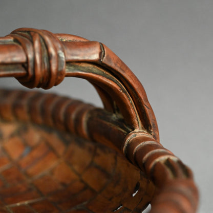Edo p. Wood Tray Carved in the Shape of a Torn Basket