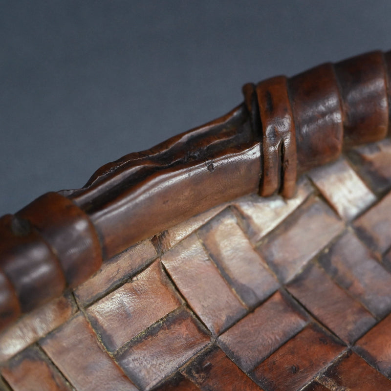 Edo p. Wood Tray Carved in the Shape of a Torn Basket