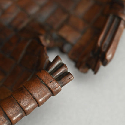 Edo p. Wood Tray Carved in the Shape of a Torn Basket