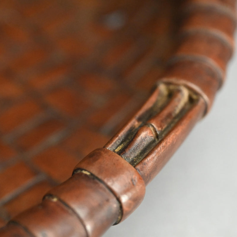 Edo p. Wood Tray Carved in the Shape of a Torn Basket