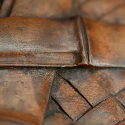 Edo p. Wood Tray Carved in the Shape of a Torn Basket