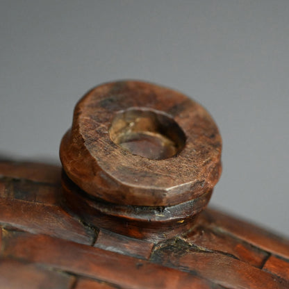 Edo p. Wood Tray Carved in the Shape of a Torn Basket
