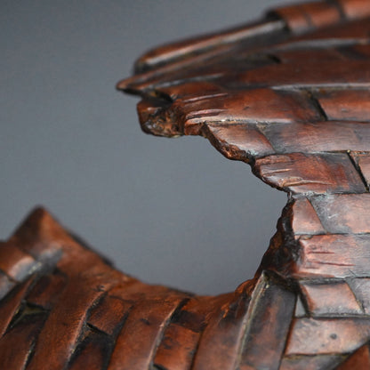 Edo p. Wood Tray Carved in the Shape of a Torn Basket