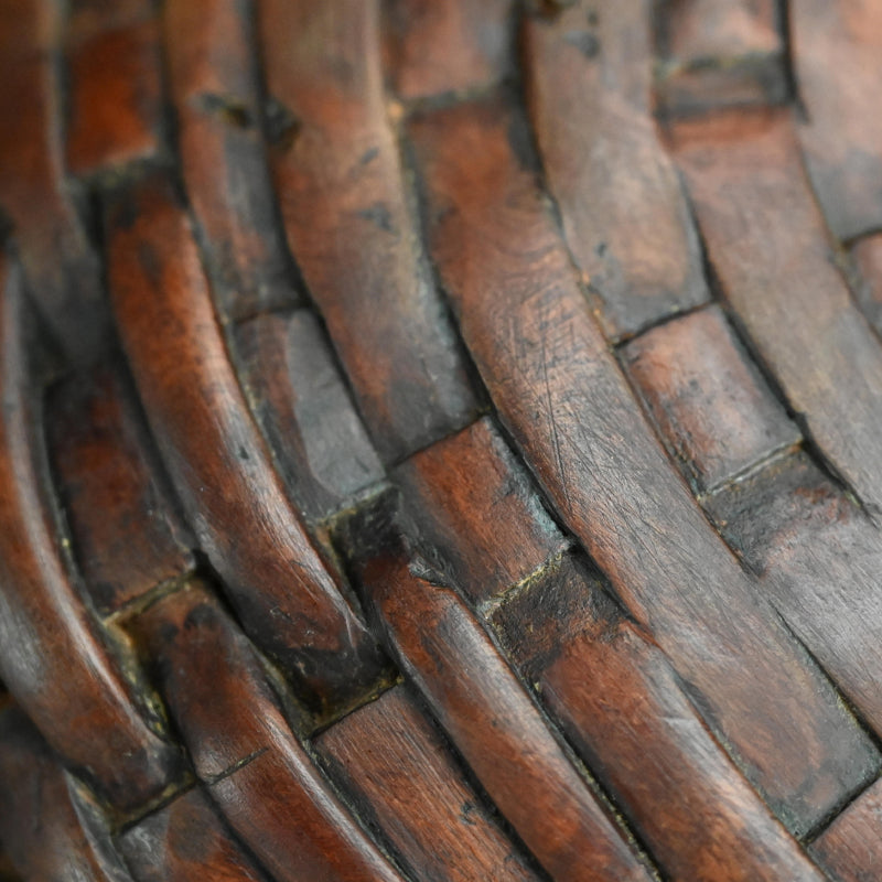 Edo p. Wood Tray Carved in the Shape of a Torn Basket