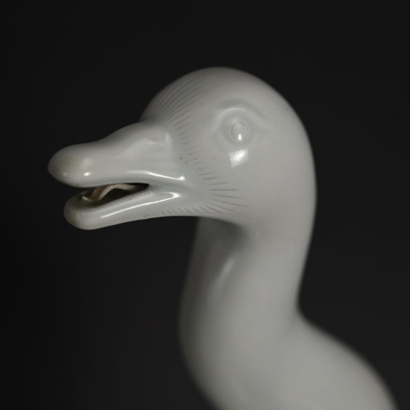 Antique White Porcelain Hirado Koro, Goose ー水鳥香炉