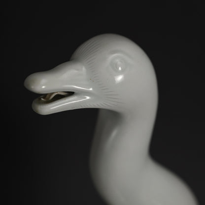 Antique White Porcelain Hirado Koro, Goose ー水鳥香炉