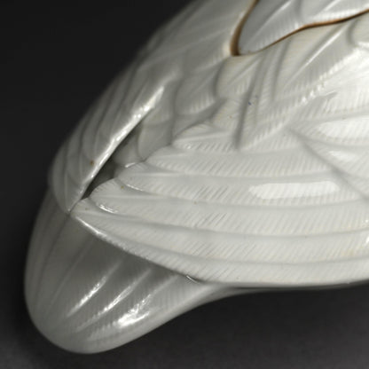 Antique White Porcelain Hirado Koro, Goose ー水鳥香炉