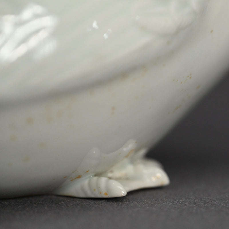 Antique White Porcelain Hirado Koro, Goose ー水鳥香炉