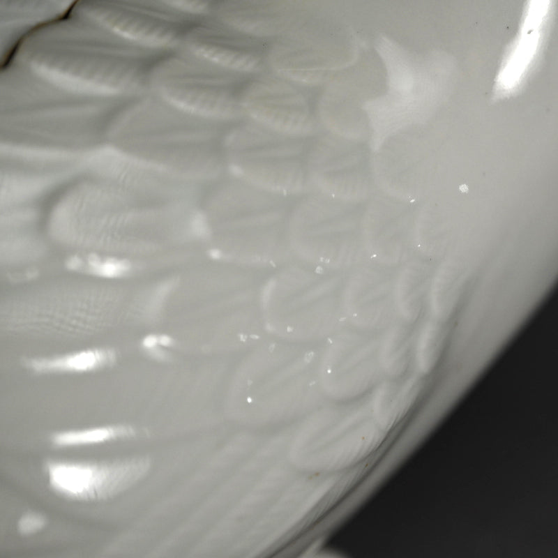 Antique White Porcelain Hirado Koro, Goose ー水鳥香炉