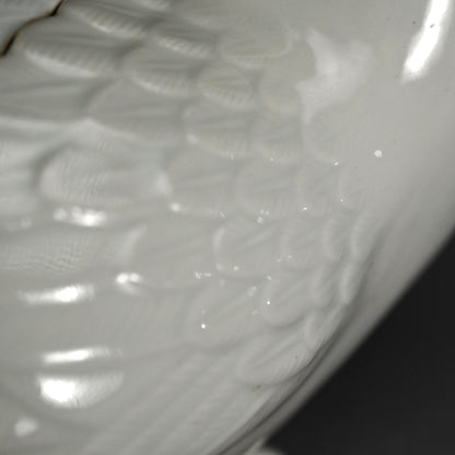 Antique White Porcelain Hirado Koro, Goose ー水鳥香炉